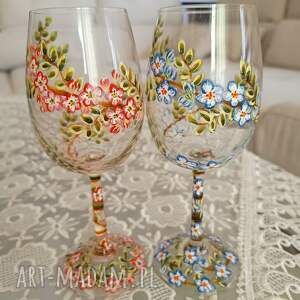 Moda Para! Kieliszki do wina 280 ml - komplet 2 szt. ręcznie malowane