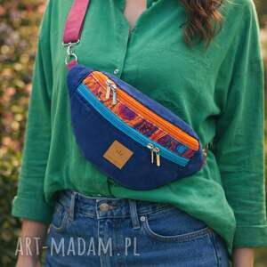 granatowa nerka damska z weluru veracruz skos torebki