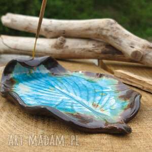 handmade ceramika ceramiczny liść na kadzidła (c661)