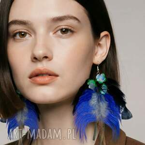 kolczyki pióra i kwiaty leciutkie duże, fo dam, et, bo fri