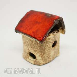 mini domek z ceramiki ozdoba las w szkle słoiku