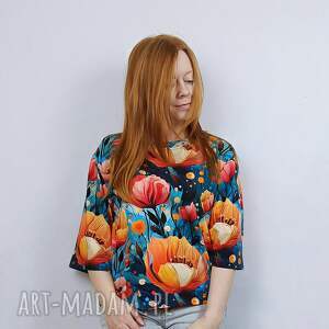 Prezent T-shirt damski CHILL NIEBIAŃSKI OGRÓD, bluzka kwiaty