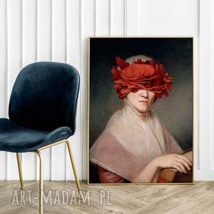 plakaty plakat lady papaver 50x70 cm - kobieta kwiaty maki portret