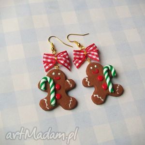 kolczyki świąteczne pierniki - gingerbread man wersja 3, słodkości