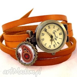 nerkowce - zegarek / bransoletka na skórzanym pasku orientalny, prezent
