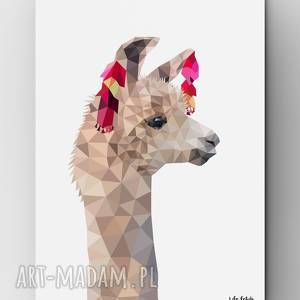 lama B2, dom, boho, dodatki, lowpoly, plakat