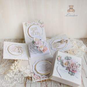 handmade scrapbooking kartki exploding box ślubny kartka "dearrose"