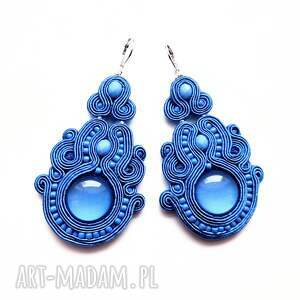 blue sky haftowane kolczyki sutasz