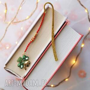 metalowa zakładka do książki na szczęście - czterolistna koniczynka pomysł