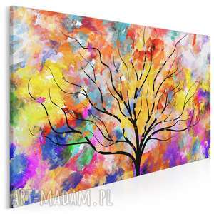 obraz na płótnie - drzewo kolory sztuka art 120x80 cm 74201, kolorowy