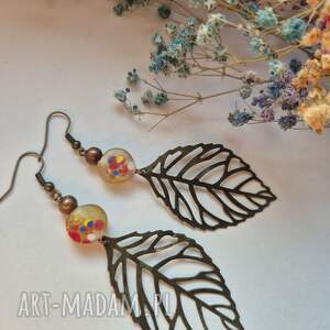 Kolczyki liscie lekkie box x1, lia, fol, cwr, kol, et, al