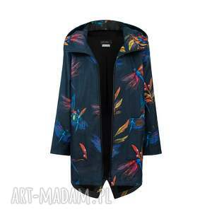 płaszcz przeciwdeszczowy, wodoodporny, kolorowy ważki kurtka kolorowa