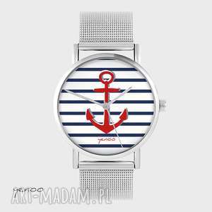zegarki zegarek, bransoletka - kotwica metalowy marynarski, prezent