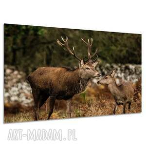 Obraz na płótnie z jeleniami w lesie 120x80 cm