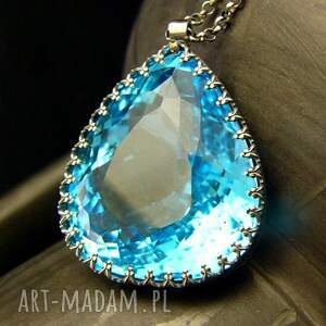 naszyjnik swiss blue - topaz srebro, topazem, wisior, srebrny