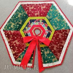 dywanik, podkład, spódnica pod choinkę, patchwork święta, dekoracje