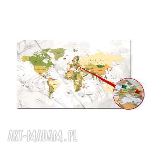 obraz na korku mapa świata nr 19 tablica korkowa 120x70cm pinezki, obraz