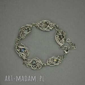 Prezent Bransoletka regulowana kolorowe labradoryty, wire wrapping