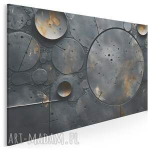 obraz do salonu - abstrakcja industrialna okręgi struktura 70x50 cm 106601