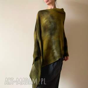 Prezent Narzutka z wełny merino khaki, unikat