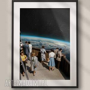 Spacer - Kolaż Fine Art A3, kosmos, plakat surrealizm