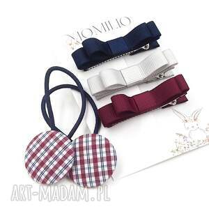 komplet do włosów gumki i spinki kokardki charlotte dziewczynki