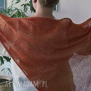 Orange, lniana chusta, na prezent