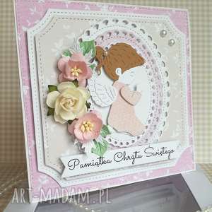 handmade scrapbooking kartki kartka w pudełku chrzest święty