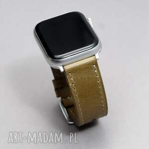 paski pasek do zegarka apple watch z włoskiej skóry ponte - kolor oliwkowy