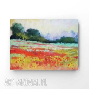 ŁĄKA - obraz z suchych pastelii 18x24 cm - art-Madam.pl