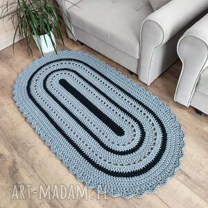 dywan owalny szydełkowy ze sznurka 80cmx150cm do salonu