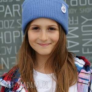 galaxy blue czapka dziecięca logo kolor kids beanie na rower