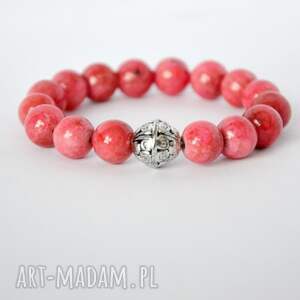 ręcznie wykonane bracelet by sis: srebrna kula w kamieniach