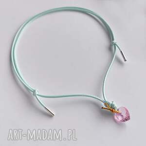 serduszko wisiorek, swarovski srebro, sznurek