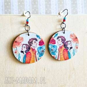 kolczyki wiszące - jesteś moim oparciem, retro zakochani, rocznica ślubu