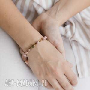 na rękę | Bransoletka różańcowa | Rodonit, różaniec