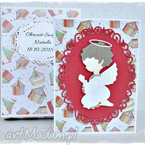 handmade scrapbooking kartki na chrzest z personalizacją