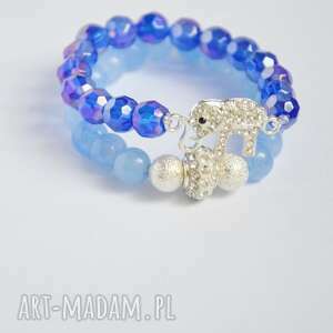 handmade bracelet by sis: jadeit niebieski z cyrkoniami