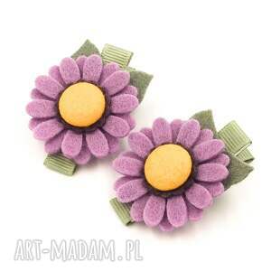 ręcznie wykonane ozdoby do włosów spinki do włosów kwiatki fioletowe