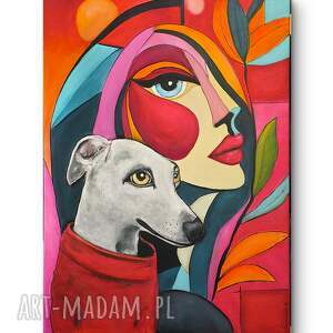 „Po tej samej stronie światła”obraz akrylowy 80x100, portret, salon