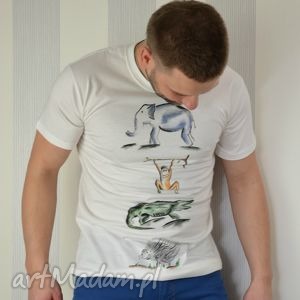 męska koszulka ręcznie malowana - animals od fresh lemon ciekawa, oryginalna