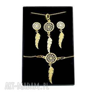 mini, pozłacany komplet, łapacz snów