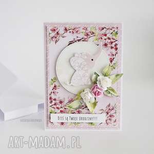 scrapbooking kartki kartka urodzinowa ze słonikiem, 464, dziecięca