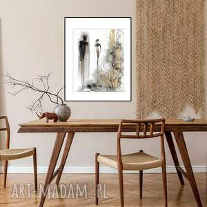 Grafika z cyklu Ona i On malowana izłocona ręcznie o wymiarach 40cm