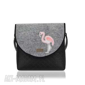 na ramię torebka puro 1669 felt flamingo klapkomania pikowana filc, polska