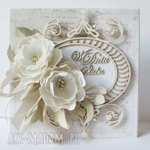 ręcznie robione scrapbooking kartki ślubna elegancja w pudełku