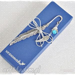 anioł błękitny - zakładka w pudełku, prezent, książka, nauczyciel
