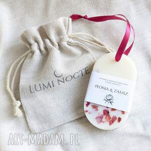 Zawieszka zapachowa z wosku sojowego - peonia i zamsz