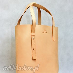 handmade torebki stylowy shopper bag ze skóry naturalnej