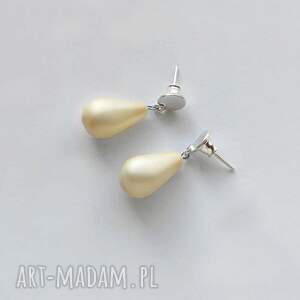 okrąg kolczyki, srebro, koralik, zmatowione